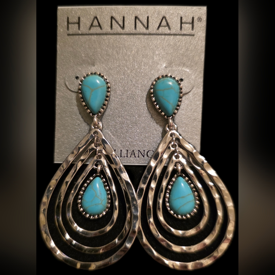 Faux Turquoise Drop Earrings 8$